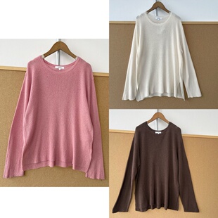 简约肌理感Y26 套头长袖 75圆领高级感上衣慵懒风宽松打底衫 南1