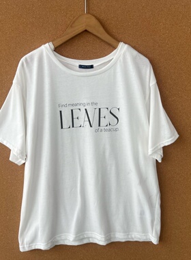 2P1-27大码夏圆领字母印花宽松显瘦上衣日系休闲超好看短袖Y25-9