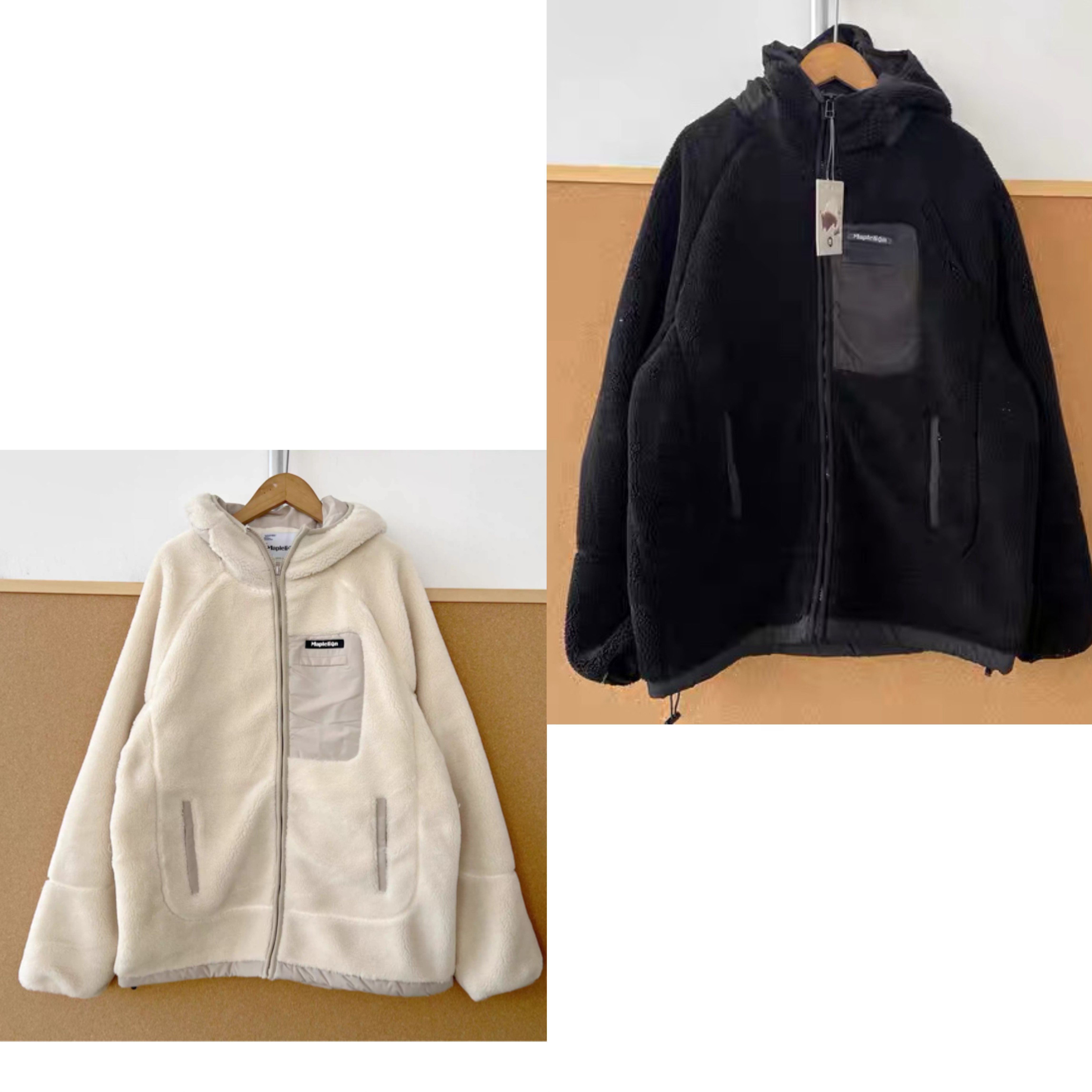 2B-92自留！羊羔绒韩系秋冬保暖拼色气质显瘦柔软外套上衣J25