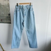 直筒纯棉Y25 15女士休闲牛仔长裤 通勤潮流百搭显瘦日常美式