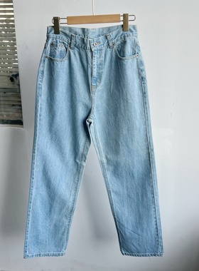 2B-15女士休闲牛仔长裤通勤潮流百搭显瘦日常美式直筒纯棉Y25-4