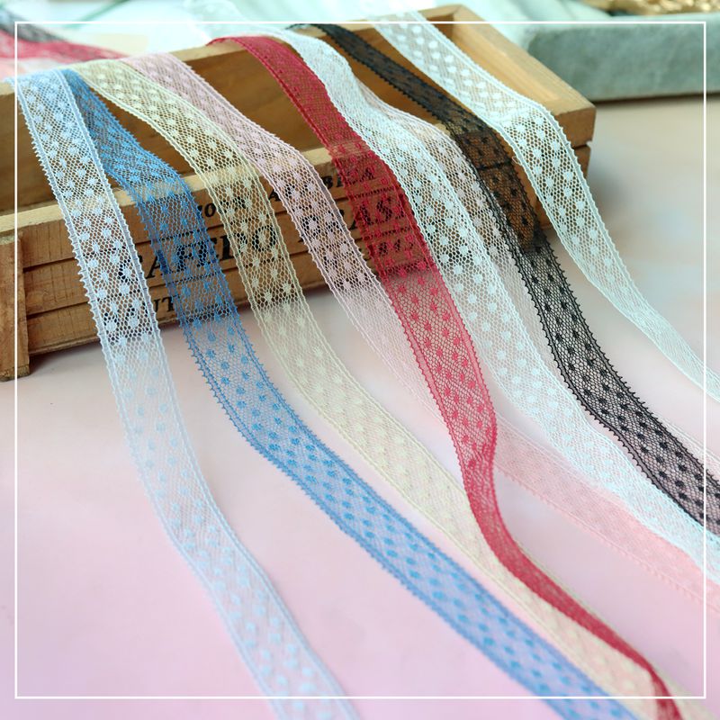 韩国波点硬质定型蕾丝花边 蝴蝶结系带蕾丝花束礼物包装带 娃衣边