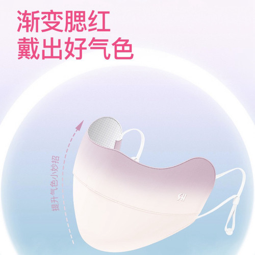 【真防晒】冰丝渐变腮红防晒口罩UPF50+护眼角防紫外线凉感脸面罩