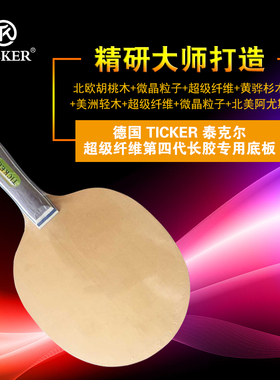 飞驰体育专卖 TICKER 泰克尔 纤维第四代长胶专用底板