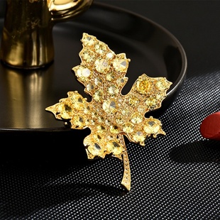 满锆枫叶胸针英伦复古设计西装 精致时尚 礼服配饰胸花毛衣外套