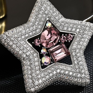 重工感优雅奢华五角星胸针精致气质大衣时尚 经典 胸花大衣配饰