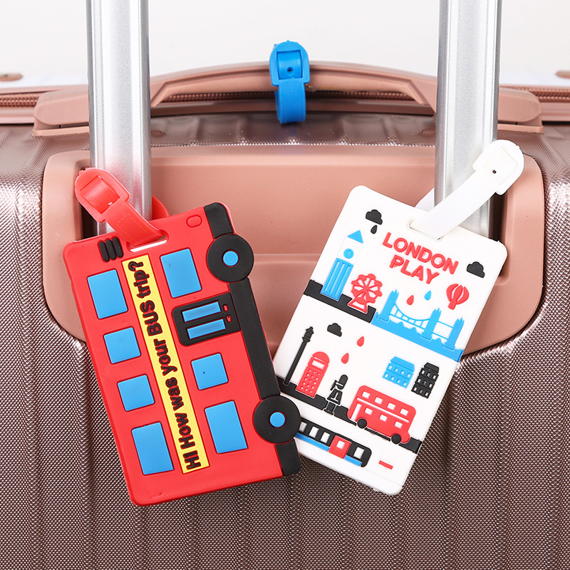 创意行李牌旅行箱吊牌拉杆箱硅胶飞机牌挂件托运牌卡套登机牌卡通