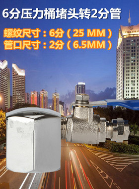 6分压力桶堵头+2分金属球阀开关