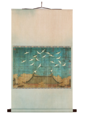 虫二书画 瑞鹤图新中式客厅玄关实木装饰画茶室走廊挂画