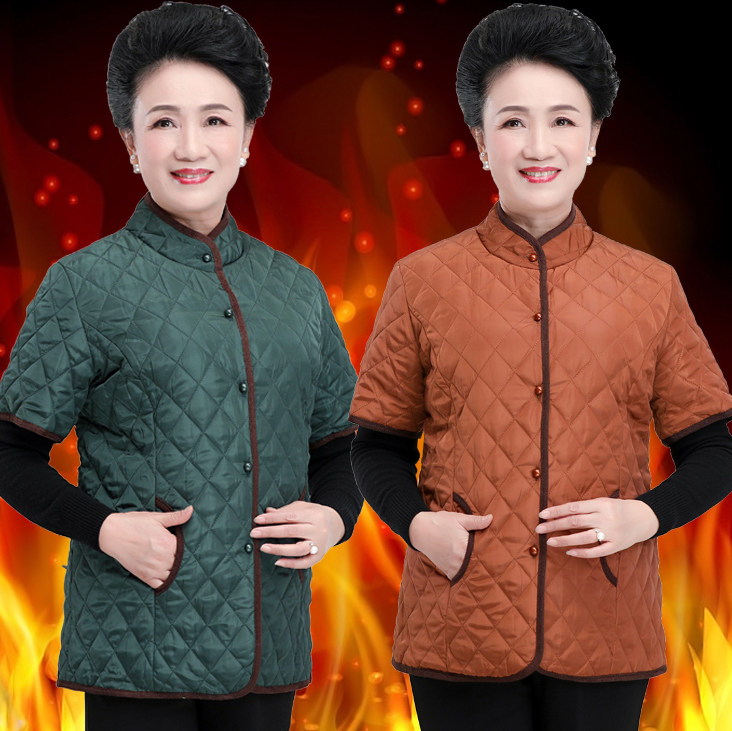 中老年人马甲女护肩护颈妈妈短袖小棉衣奶奶秋冬季外穿棉背心坎肩