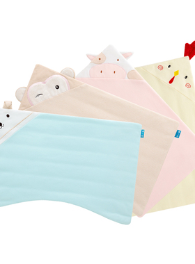 第一站婴儿枕头套全棉四季宝宝枕套冰丝夏凉枕套透气安睡小猪枕套