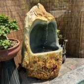 惠安石头鱼池流水鱼缸石雕养鱼摆件艺术花园院子阳台客厅招财喷泉