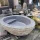 石雕浴池黑山石泡池青石浴盆水池室外酒店浴缸民宿景观一体石浴盆