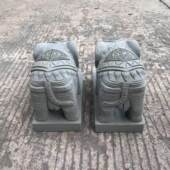 惠安石雕大象庭院门口公母大象招财象镇宅石头大象一对大门摆件镇