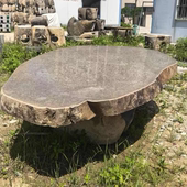 大号鹅卵石加厚板分体石桌石凳庭院花园天然石鹅卵石桌椅户外别墅