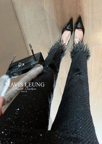 亮丝MAVIS优雅宽松裤毛毛