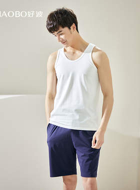 好波大码宽松背心男士夏季背心运动休闲棉质背心汗衫HBX1712