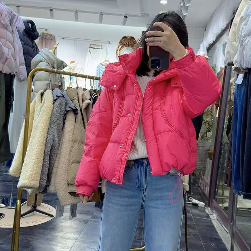 冬季新款拉链设计感高档甜美减龄羽绒服棉衣棉服女青春潮加厚保暖