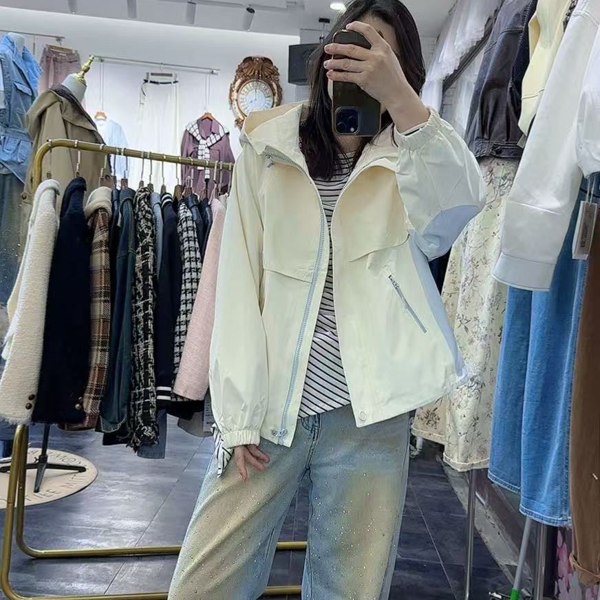 2026春款帽版减龄青春活力休闲外套宽松遮肉女上衣校园风舒适透气