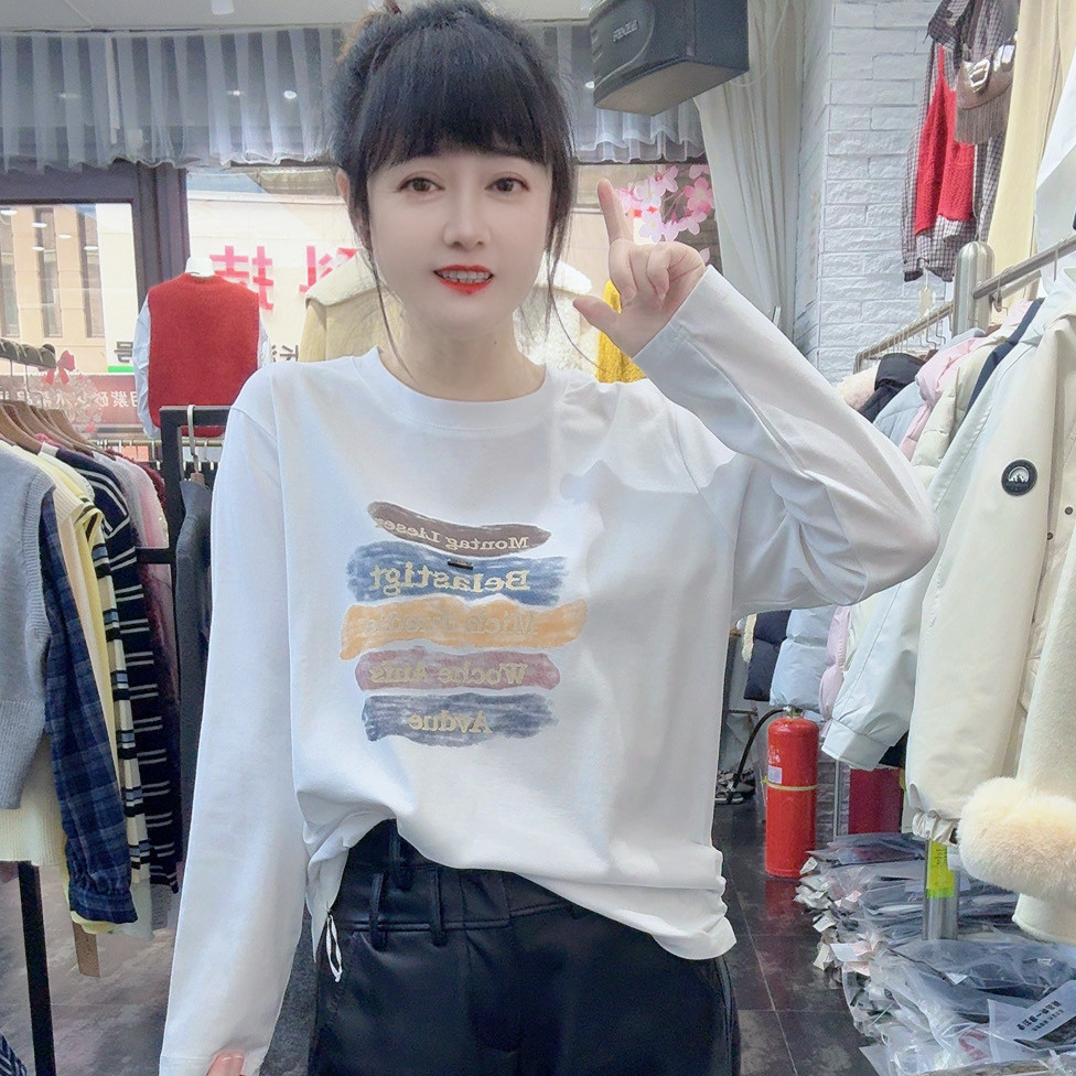 春季新品圆领韩范宽松遮肉大版T恤打底衫百搭上衣女校园风减龄潮,女装/女士精品,毛针织衫,淘宝优惠券,粉丝福利购,淘宝优惠卷