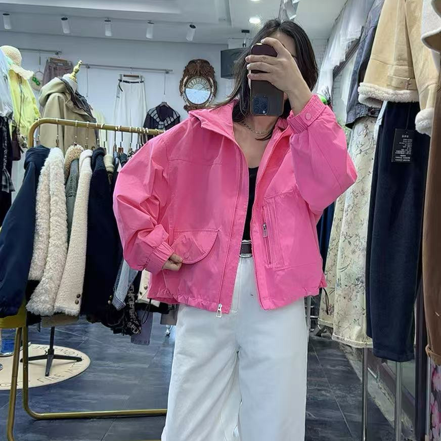 2026春款韩范宽松帽薄减龄青春校园风休闲外套上衣女遮肉百搭高档