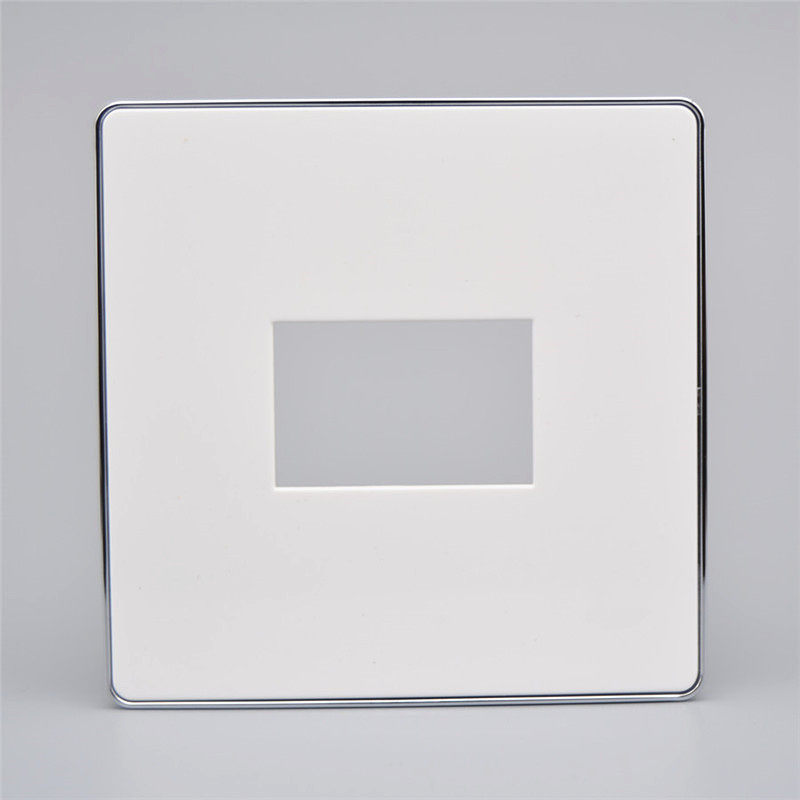 银边86型一位开关插座面板 墙壁空白面板多媒体墙壁av模块空面板