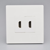 大板双口hdmi插座面板86型二位4K高清线直插HDMI视频数字电视插座