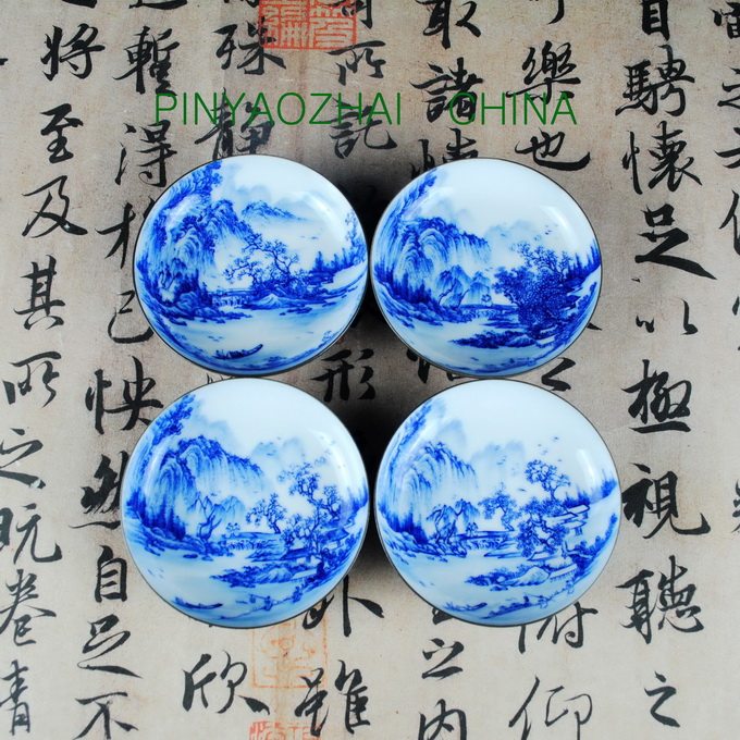 景德镇青花乌金釉春风祥玉
