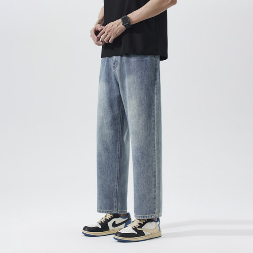 2026春夏男宽松直筒九分牛仔裤