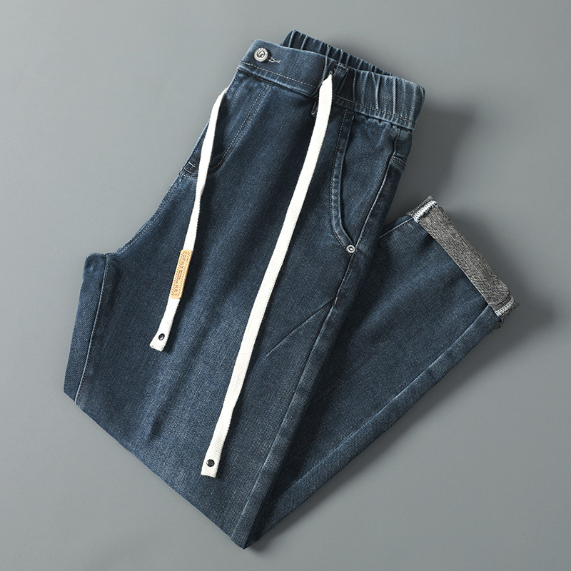 秋冬季宽松男士牛仔裤男装 帅气百搭水洗加厚款潮流高端弹力长裤 - 衣仓外贸男装出品