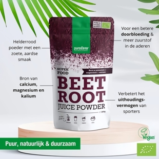 比利时purasana冻干甜菜根粉200g超级食物养气血钙铁锌纤维 现货