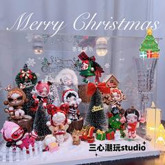 泡泡玛特SKULLPANDA许愿时间到圣诞盲盒场景布置sp造景收纳展示盒