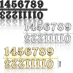 钟表数字排DIY罗马数字排创意时钟配件数字金银黑三色款跨境热销