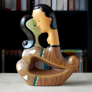 新房装饰品陶瓷摆件情侣结婚礼物创意手工艺品客厅卧室个性摆设