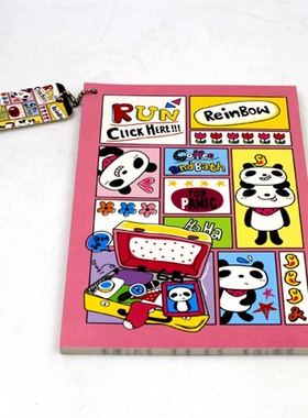 海川笔记本HC-S-80P-A5009软抄熊猫乐园A5 80页软面抄创意文具