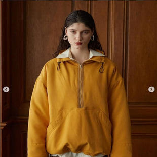 稀货 日单纯尾货 柔软蓬松宽松大版棉衣 半拉链套头棉服