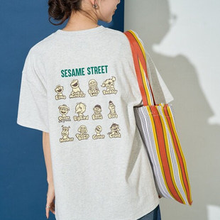 宽松版 FS别注份 外贸出口日单尾货 新款 T恤 卡通动漫印花圆领短袖