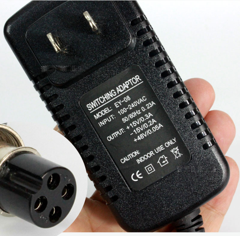 调音台EY-08电源4孔4芯电源线外置直流电源变压器适配器15V