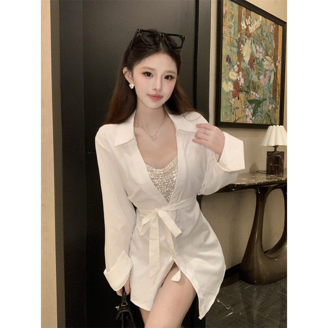 实价实拍~法式性感翻领设计感宽松修身绑带辣妹气质显瘦衬衫上衣,女装/女士精品,时尚防晒服,淘宝优惠券,粉丝福利购,淘宝优惠卷