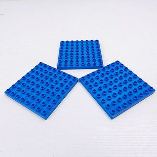 无味大颗粒双面加厚底板直径9mm壁厚蓝色正方形积木底座益智拼搭