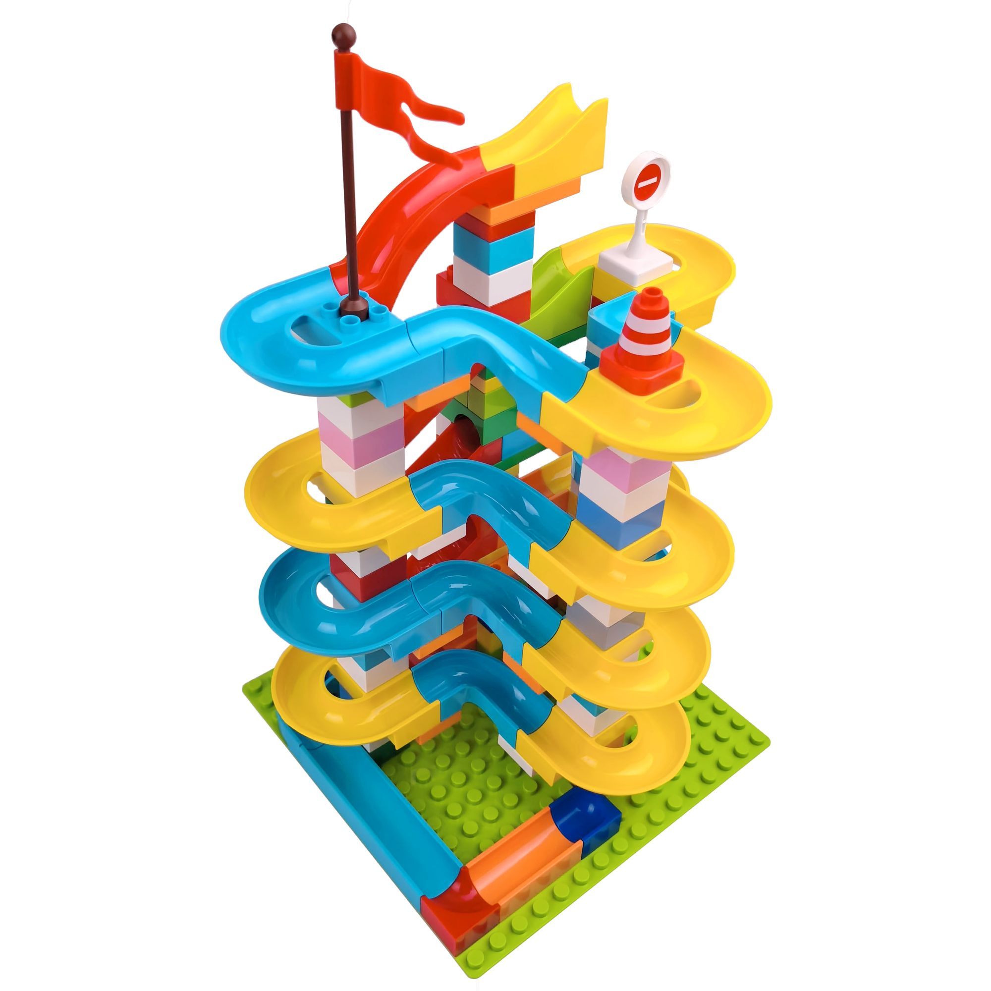 大颗粒积木滑道滚珠小球配件男孩礼物益智拼搭玩具动手动脑亲子