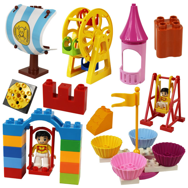 益智大颗粒秋千旋转底座玩具配件