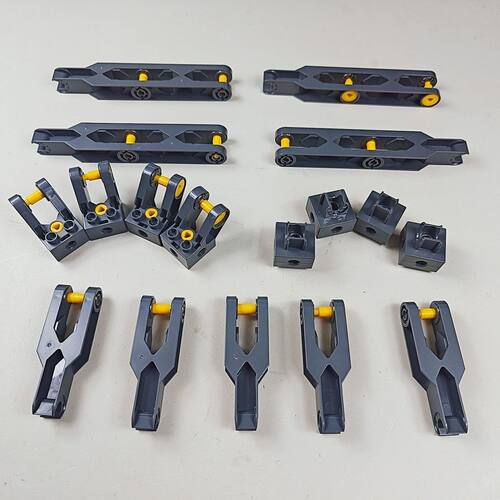 大颗粒积木45002百变工程4孔反插2孔斜链接机械长短臂连接器配件