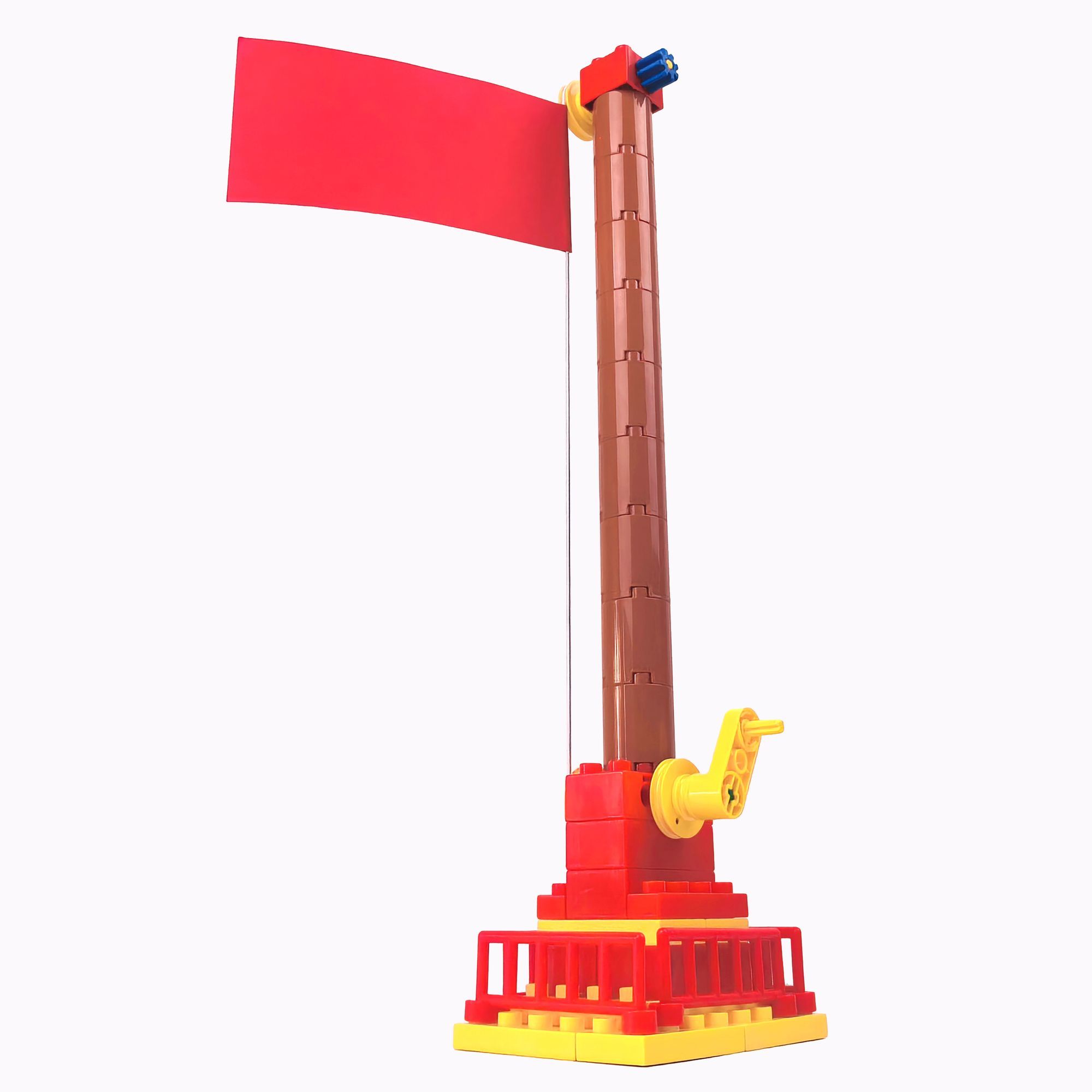 大颗粒积木配件益智拼搭玩具爱国国庆升降国旗科技节幼儿动手动脑