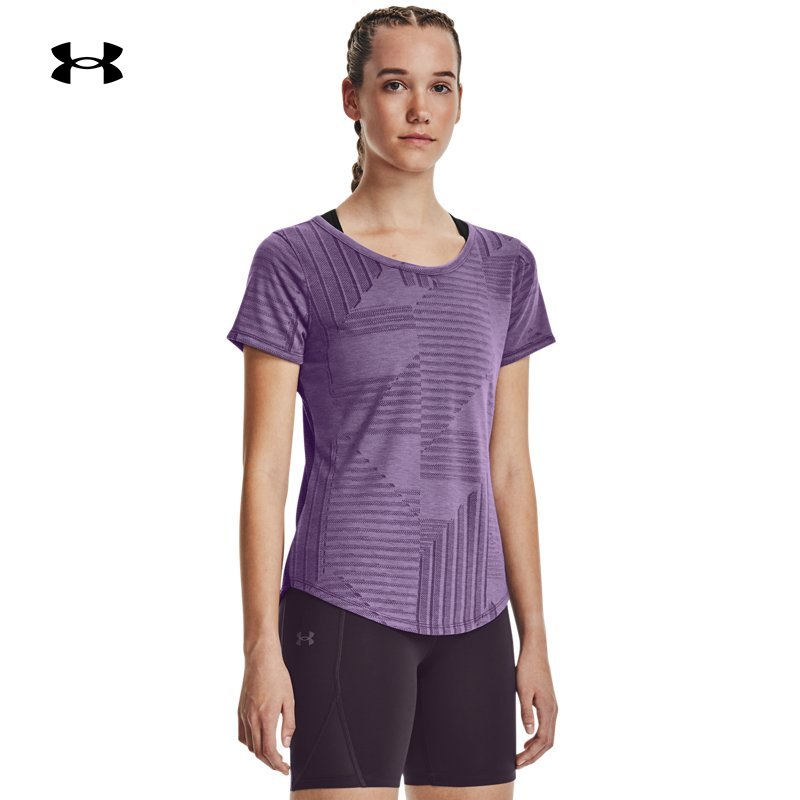安德玛官方UA春夏Streaker女子跑步运动短袖T恤1376814