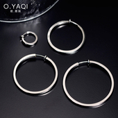 时尚 无耳洞隐形方管大圈耳夹个性 潮流男女冷淡风耳饰小众设计欧美