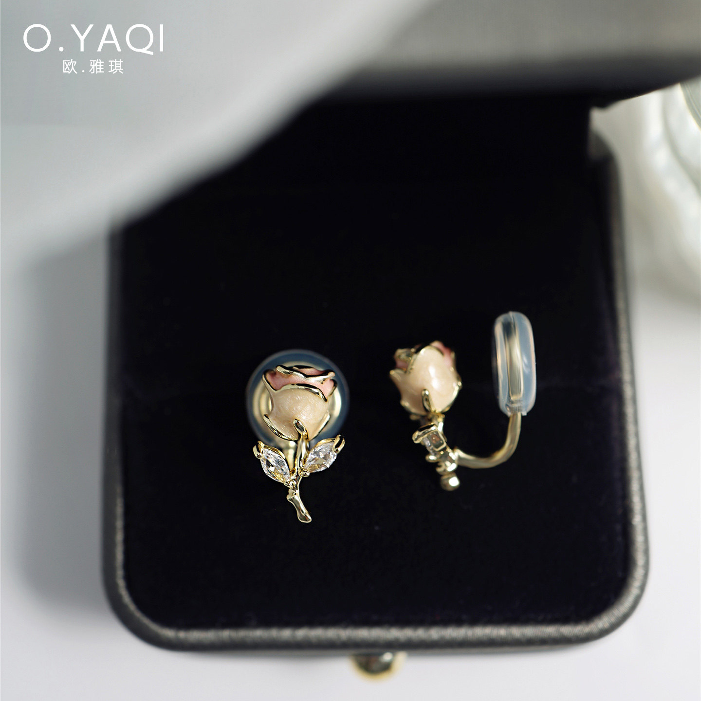 无耳洞甜美小巧粉色玫瑰闪锆一体式蚊香盘耳夹可爱气质耳钉女耳饰,饰品/流行首饰/时尚饰品新,耳夹,淘宝优惠券,粉丝福利购,淘宝优惠卷