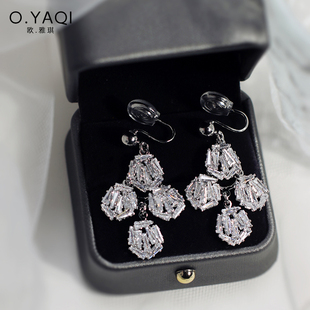 无耳洞高级感闪锆多边形几何蚊香盘耳夹气质轻奢耳钉女耳小众饰品