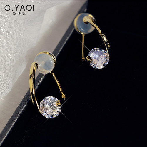 简约闪锆硅胶U形耳夹耳钉