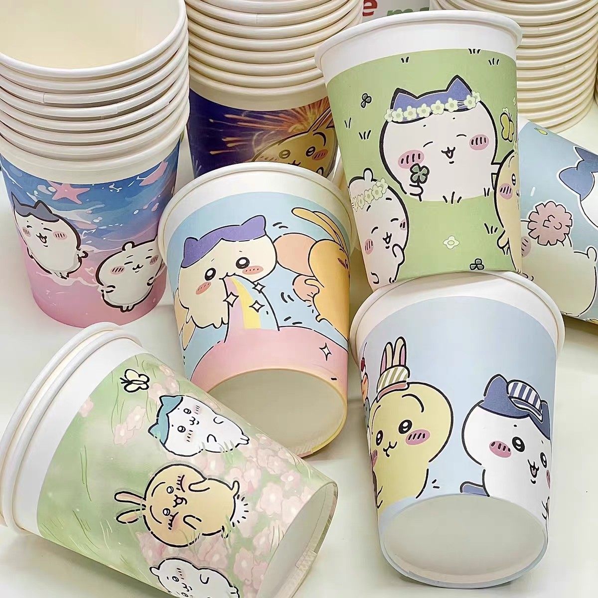 吉伊卡哇可爱纸杯粉嫩卡通家庭新年聚会喝水饮料一次性杯子加厚,模玩/动漫/周边/娃圈三坑/桌游,动漫水杯/居家/百货,淘宝优惠券,粉丝福利购,淘宝优惠卷